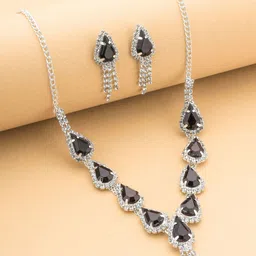 ASCEND Sliver-Plated Stone-Studded Jewellery Set-46