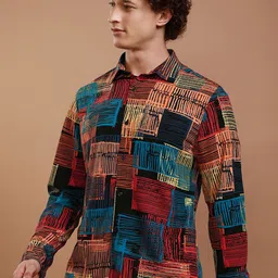 HIGHLANDER Men Opaque Abstract Printed Casual Shirt-image-36