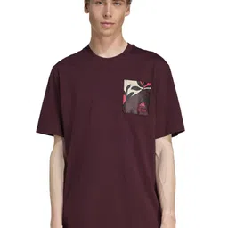 ADIDAS Men Floral Printed Round Neck Cotton Relaxed Fit T-shirt-picture-29