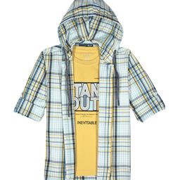 CAVIO Boys Checked Casual Shirt with Printed T-Shirt-picture-26