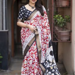 DIVASTRI Floral Printed Saree With Blouse Piece-picture-21