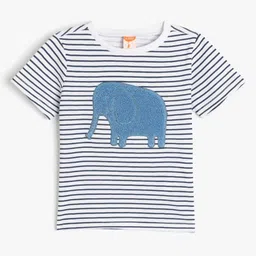 Koton Boys Striped Applique T-shirt-36