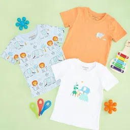 Pantaloons Baby Boys Pack Of 3 Conversational Printed Round Neck Cotton T-shirts-11