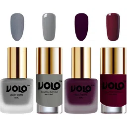 VOLO Set Of 4 Velvet Matte & Extra Shine Nail Polish-8 ml & 9.9 ml Each Shade 20-46-41-34 image 1