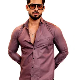 VORTEX Spread Collar Cotton Regular Fit Shirt-picture-11