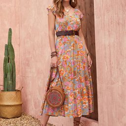 JC Mode Floral Print Fit & Flare Midi Dress-image-53