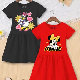 YK Disney Girls Print Fit and Flare Dress-picture-32