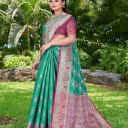 Reboot Fashions Ethnic Motifs Woven Design Zari Pure Silk Saree-image-71