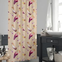 ArtzFolio Beige and Purple Conversational Printed Waterproof Shower Curtain-image-18