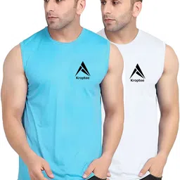 kroptee Pack of 2 Latest Cotton Blend Gym Vest For Men Men Vest-picture-6