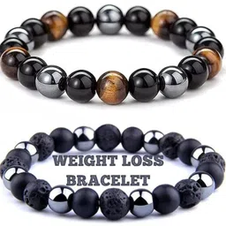 VIBESLE Unisex Set Of 2 Crystals Elasticated Bracelets-11