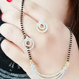 Sangria Stone-Studded & Beaded Mangalsutra-41