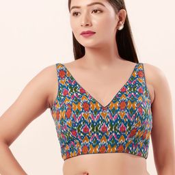 VAMAS - THE DESIGNER BLOUSES Women V-Neck Padded Saree Blouse-image-61