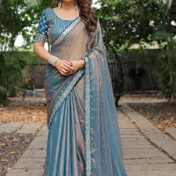 HERE&NOW Solid Solid Pure Chiffon Sarees-picture-33