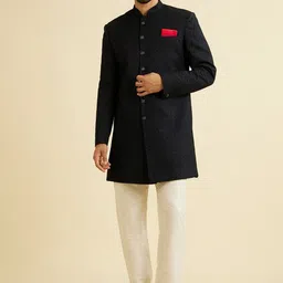 Manyavar Men Self Design Sherwani Set-image-46