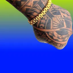 Dynamic Retail Global Men's Gold Pleated Stainless Steel Linked Bracelet-image-55