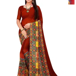Moda Rapido Pack Of 2 Geometric Printed Pure Georgette Saree-picture-2