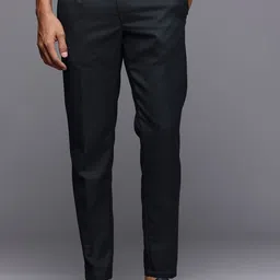 Allen Solly Men Self Checked Smart Casual Trousers-picture-4