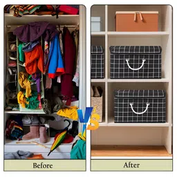Aura Black Set of 6 Reusable Drawer Organiser Organisers image 5