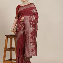 Anouk Rustic Woven Design Zari Banarasi Saree-image-2