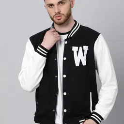 Be Savage Men Windcheater Outdoor Varsity Jacket with Patchwork-picture-13