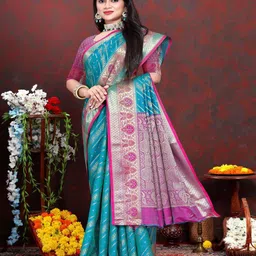 Reboot Fashions Paisley Printed Zari Pure Silk Saree-image-28
