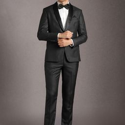 Louis Philippe Textured Formal Single Breasted Two Piece Suit-image-46