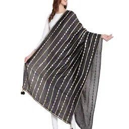 Karthav Fashion Geometric Embroidered Gotta Patti Dupatta-picture-49
