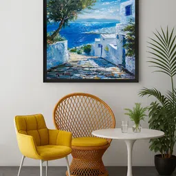 999Store Blue & Green Mediterranean Street View Canvas Wall Art-image-9