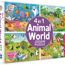 4 In 1 Animal World Jigsaw puzzle for kids. 4 puzzles 35 pieces each-25