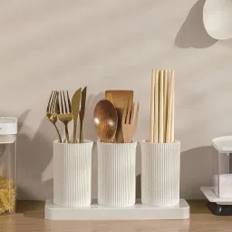Draining Tableware Storage Box - Spoon, Knife, Fork, Holder, Organizer Stand Plastic Cutlery Set-45