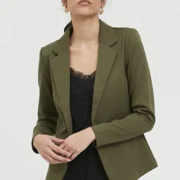 Women Solid Single Breasted Casual Blazer-image-84