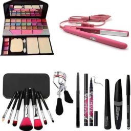 Makeup kit 6155 Tya & Hair Straightner with 5 makeup useful products-16