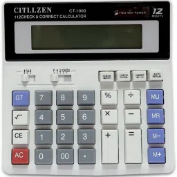 12-Digit Check & Correct Calculator with Two-Way Power CT-1000 "Check & Correct" BasicCalculator-12