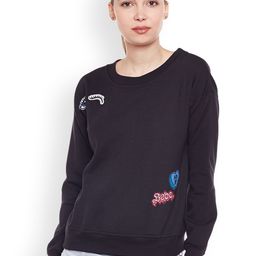 Belle Fille Women Black Solid Sweatshirt-image-67