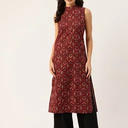 FERANOID Floral Printed Pure Cotton Kurta-image-91