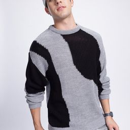 glitchez Layered Luxe Abstract Self Design Pullover-picture-24