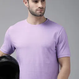 Roadster Men Lavender Solid T-shirt-image-95