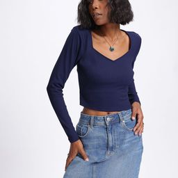 glitchez Basic Knits Ribbed Crop Fitted Top-image-28