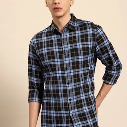 United Colors of Benetton Men Pure Cotton Twill Weave Checked Shirt-picture-43