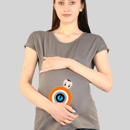 SillyBoom Women Grey Printed T-shirt-image-124