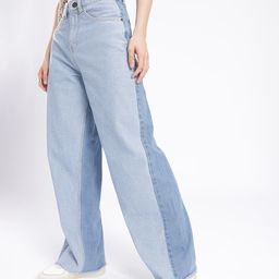 glitchez Women Nostalgia Vibes 90's Baggy Fit High-Rise Frayed Hem Jeans-image-48