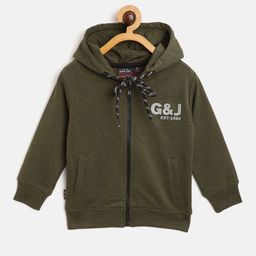 Gini and Jony Boys Olive Green Hooded Sweatshirt-image-20