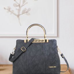 WOMEN MARKS Grey Textured Handheld Bag-77