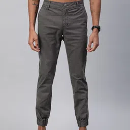 Roadster Men Charcoal Grey Regular Fit Solid Joggers-picture-9