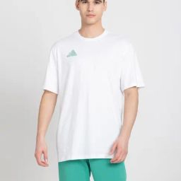 adidas White Regular Fit WWH City Cotton Crew T-Shirt-image-2