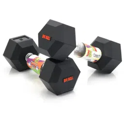 BIGBULL Rubber Coated Solid Hex Dumbbell (Pack of Two) (7 Kg x 2pc (Total = 14 kg))-image-60