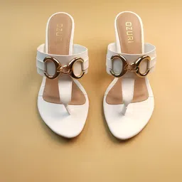 Ozuri Embellished Party Block Sandals with Buckles image 3