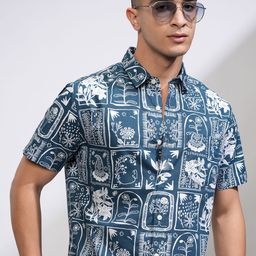 HIGHLANDER Men Printed Slim Fit Slim Fit Casual shirt-image-69