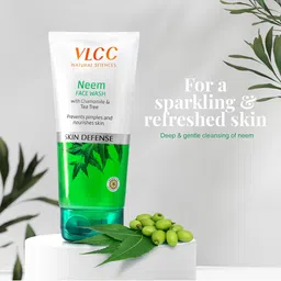 VLCC Set of 4 Neem Face Wash with Chamomile & Tea Tree To Fight Acne & Pimples- 150ml Each image 3